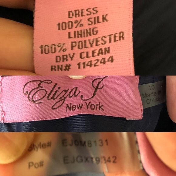 Eliza J Blue Fit & Flare Ruched Textured Silk Strapless Cocktail Dress, 10 - Picture 8 of 8